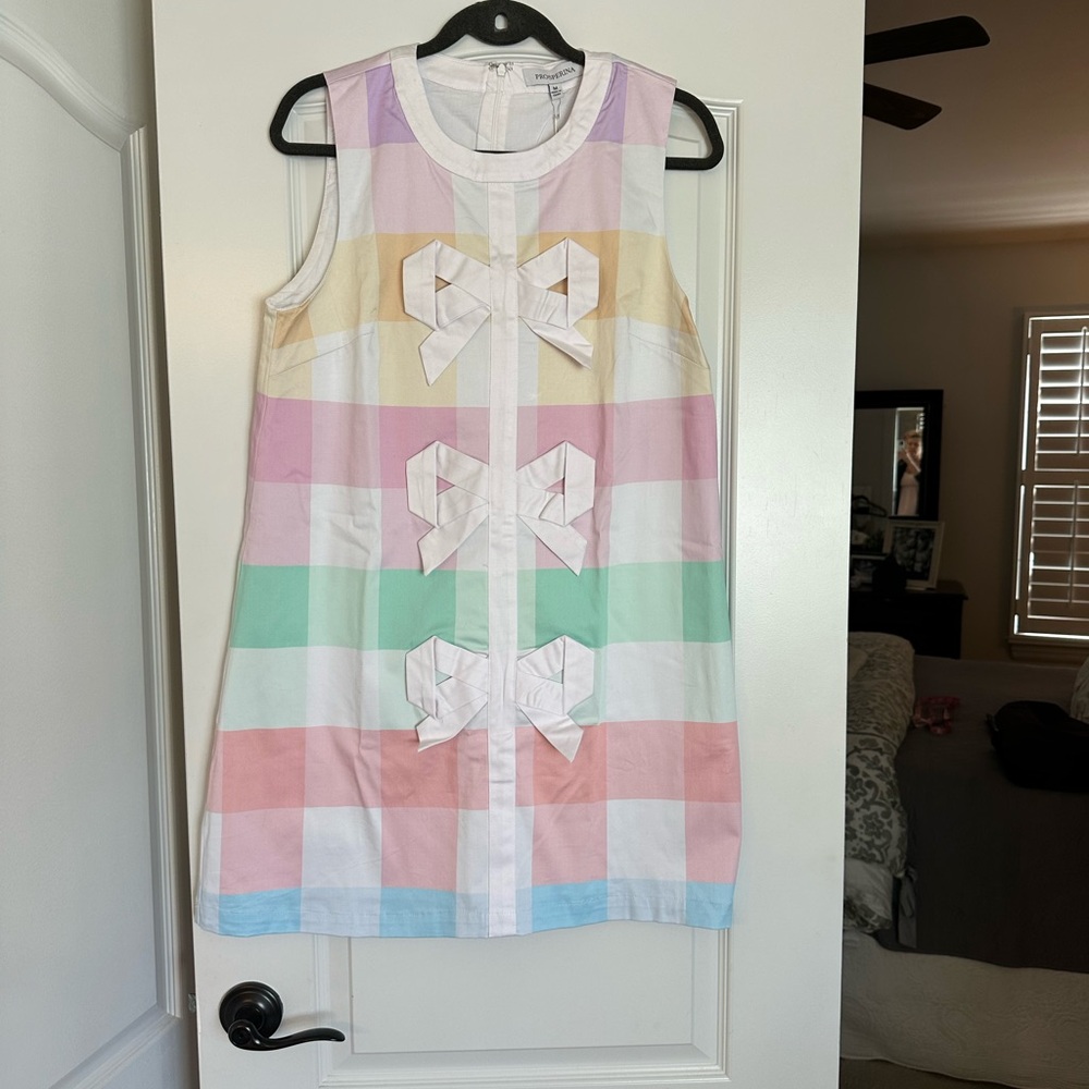 Colorful Striped Sleeveless Dress with Bows Red dress